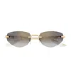 Cartier Decor C Rimless Metal Oval Sunglasses In Gold