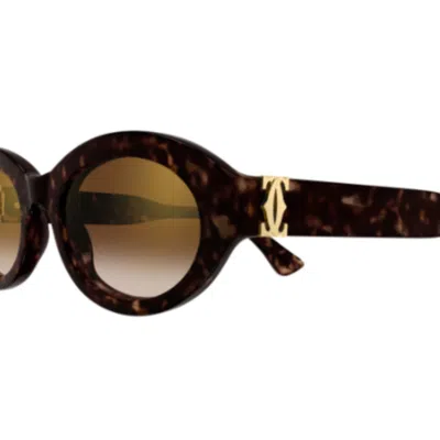 Cartier Ct0588s002 Havana Havana Brown In Black