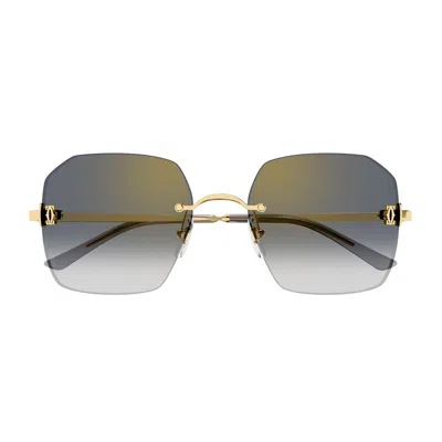 CARTIER CARTIER CT0591S C DE CARTIER 001 GOLD GREY SUNGLASSES