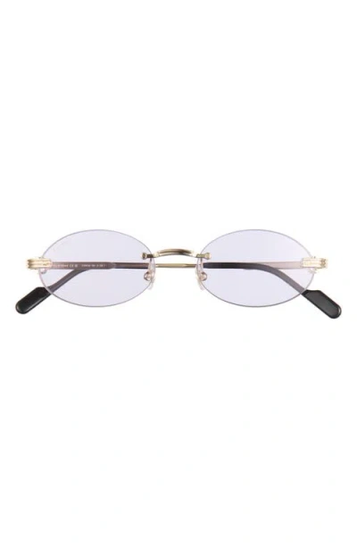 Cartier Ct0615s Small Oval Sunglasses In Gold