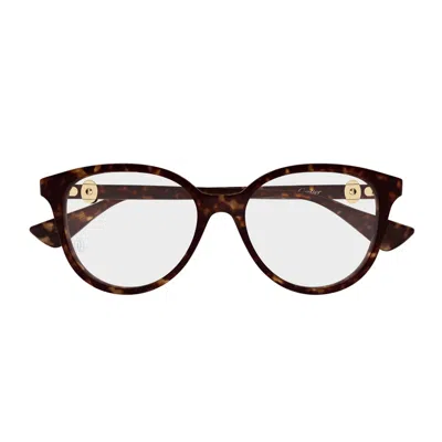 Cartier Ct0643o C De  002 Havana Glasses In Brown