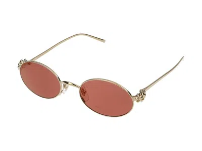 Cartier Ct0644s Oval Metal Sunglasses In Gold