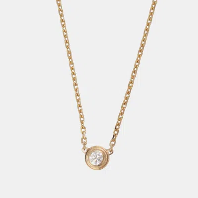 Pre-owned Cartier D'amour 18k Pink Gold Diamond Necklace