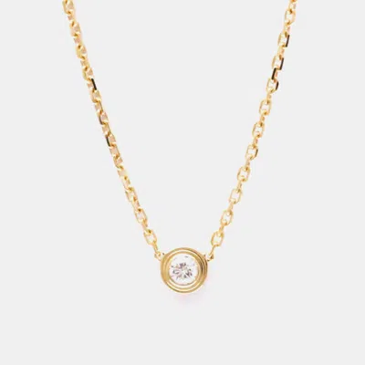 Pre-owned Cartier D'amour 18k Pink Gold Diamond Necklace