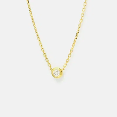 Pre-owned Cartier D'amour 18k Rose Gold And Diamond Pendant Necklace