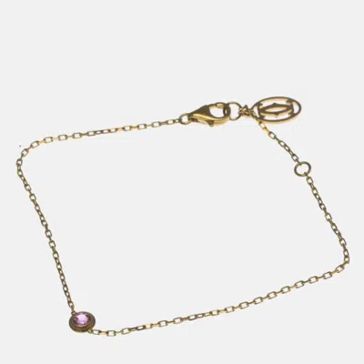 Pre-owned Cartier D'amour 18k Rose Gold And Pink Sapphire Chain Bracelet
