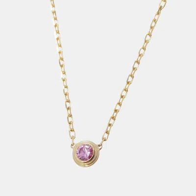 Pre-owned Cartier D'amour 18k Rose Gold And Pink Sapphire Pendant Necklace