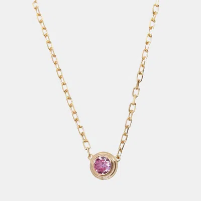 Pre-owned Cartier D'amour 18k Rose Gold And Pink Sapphire Pendant Necklace