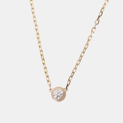 Pre-owned Cartier D'amour 18k Rose Gold Diamond Necklace