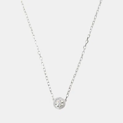 Pre-owned Cartier D'amour 18k White Gold And Diamond Pendant Necklace