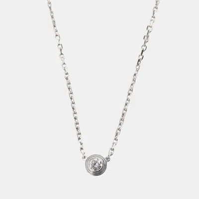 Pre-owned Cartier D'amour 18k White Gold Diamond Necklace