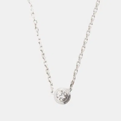 Pre-owned Cartier D'amour 18k White Gold Diamond Necklace