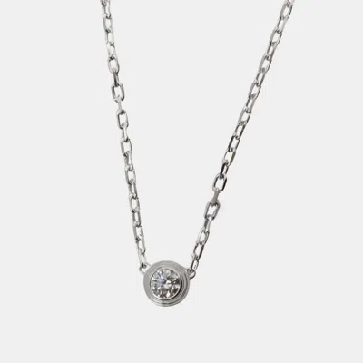 Pre-owned Cartier D'amour 18k White Gold Diamond Necklace