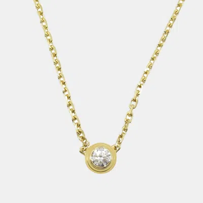 Pre-owned Cartier D'amour 18k Yellow Gold And Diamond Pendant Necklace