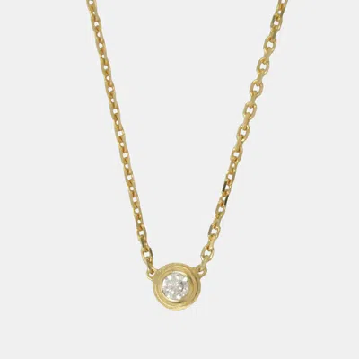 Pre-owned Cartier D'amour 18k Yellow Gold And Diamond Pendant Necklace