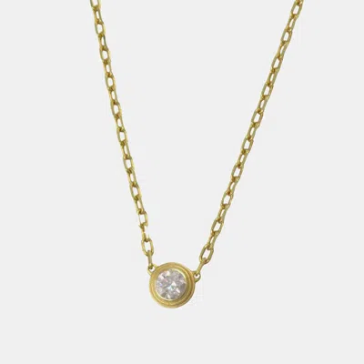 Pre-owned Cartier D'amour 18k Yellow Gold And Diamond Pendant Necklace