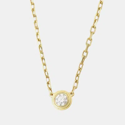 Pre-owned Cartier D'amour 18k Yellow Gold Diamond Necklace