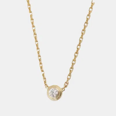 Pre-owned Cartier D'amour 18k Yellow Gold Diamond Necklace