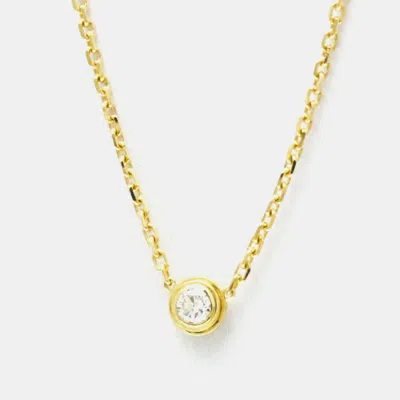 Pre-owned Cartier D'amour 18k Yellow Gold Diamond Necklace