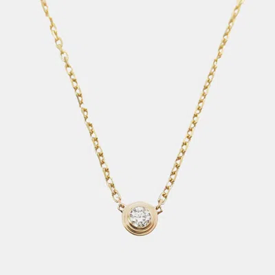 Pre-owned Cartier D'amour Diamond 18k Pink Gold Necklace