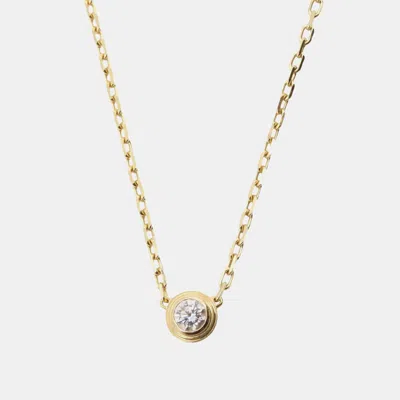 Pre-owned Cartier D'amour Diamond 18kyellow Gold Necklace
