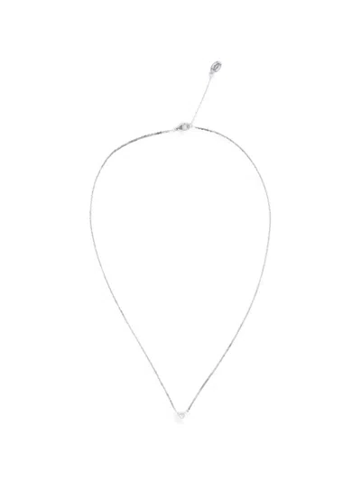 Pre-owned Cartier D'amour Diamond Pendant Necklace In Silver