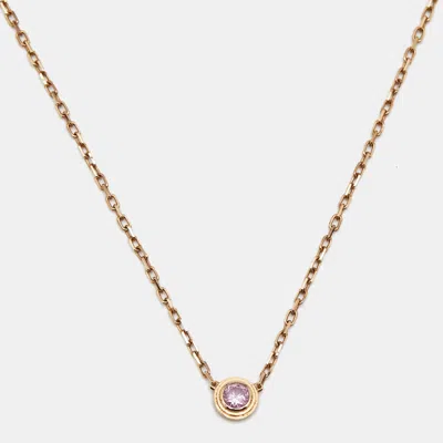Pre-owned Cartier D'amour Pink Sapphire 18k Rose Gold Necklace