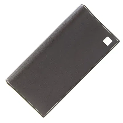 Pre-owned Cartier Dark Brown Leather Long Wallet (bi-fold) ()