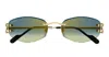 Cartier Gradient Metal Rectangle Sunglasses In Gold