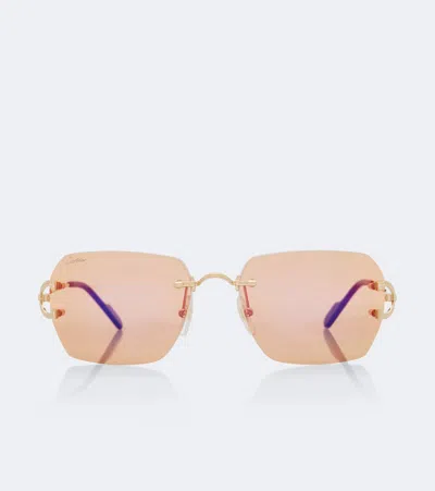 Cartier Décor C Classique De  Square Sunglasses In Gold