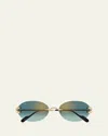 Cartier Gradient Metal Rectangle Sunglasses In Multi