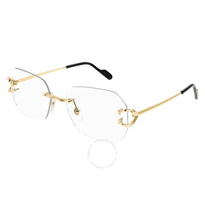 Cartier Demo Geometric Unisex Eyeglasses Ct0416o 001 57 In Gray