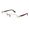 Cartier Demo Rectangular Ladies Eyeglasses Ct0317o 003 52