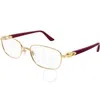 Cartier Demo Rectangular Ladies Eyeglasses Ct0368o 006 56