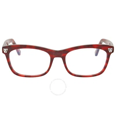 Cartier Demo Rectangular Ladies Sunglasses Ct0144o 007 54 In Red