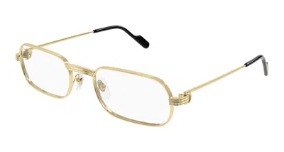Cartier Demo Rectangular Men's Eyeglasses Ct0556o 001 55 In Metallic