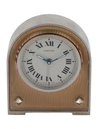 Pre-owned Cartier Desk Clock In Pink