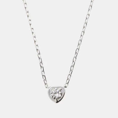 Pre-owned Cartier Diamants Legers 18k White Gold And Diamond Pendant Necklace