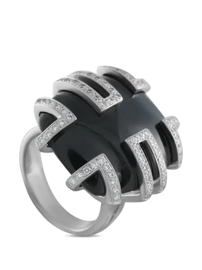 Pre-owned Cartier Diamond Black Stone Ring