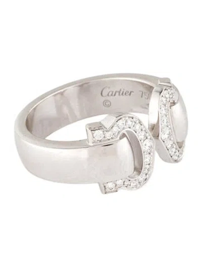 Pre-owned Cartier Diamond Double C Decor Ring In Multi