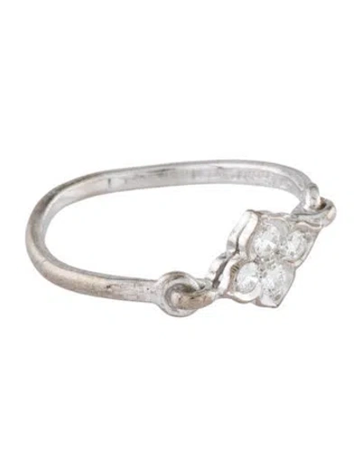 Pre-owned Cartier Diamond Hindu Floral Ring In Multi