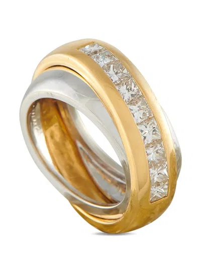 Pre-owned Cartier Diamond Intertwined Ring In Silver