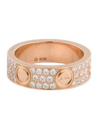 Pre-owned Cartier Diamond Love Ring, Classic Model, Paved In Multi