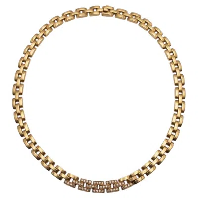 Pre-owned Cartier Diamond Maillon Panth�re 18k Yellow Gold Necklace