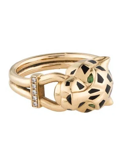 Pre-owned Cartier Diamond Panthère De  Ring In Multi