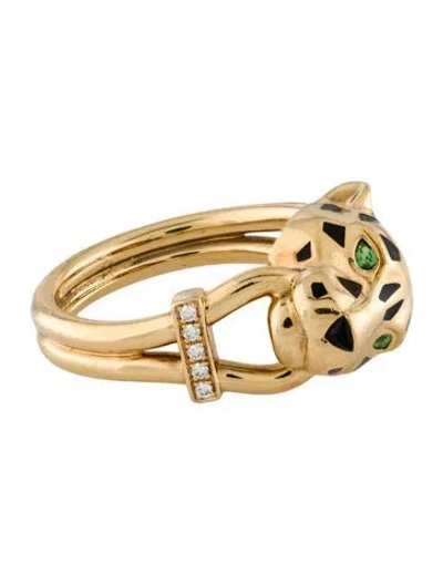 Pre-owned Cartier Diamond Panthère De  Ring In Multi