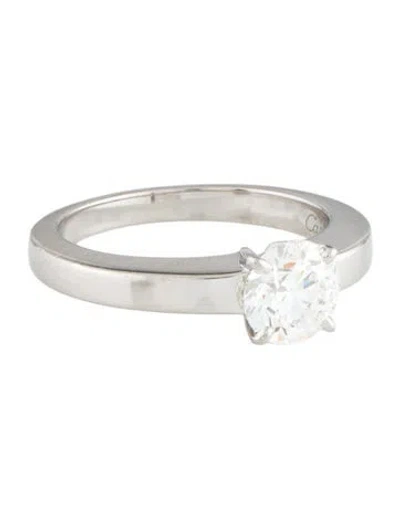 Pre-owned Cartier Diamond Solitaire Engagement Ring In Multi