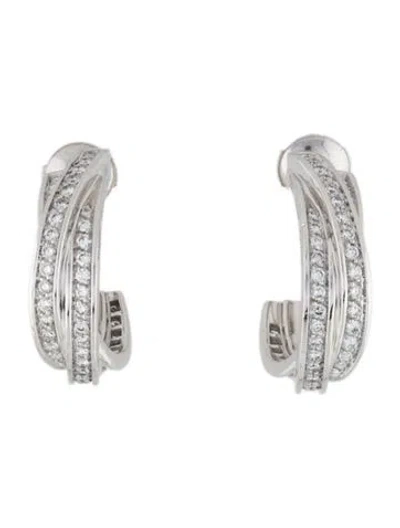 Pre-owned Cartier Diamond Trinity Earrings In Multi