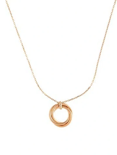 Pre-owned Cartier Diamond Trinity Necklace, 16.25" In Multicolor