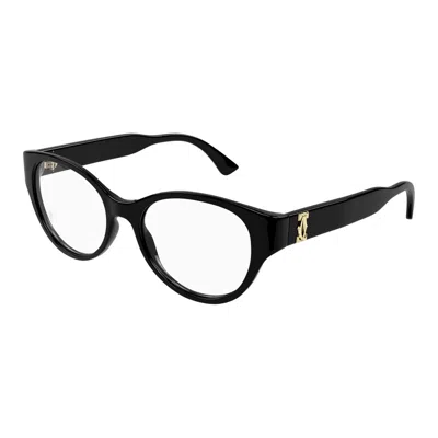 Cartier Double C De  Demo Cat Eye Ladies Eyeglasses Ct0315o 001 53 In Black